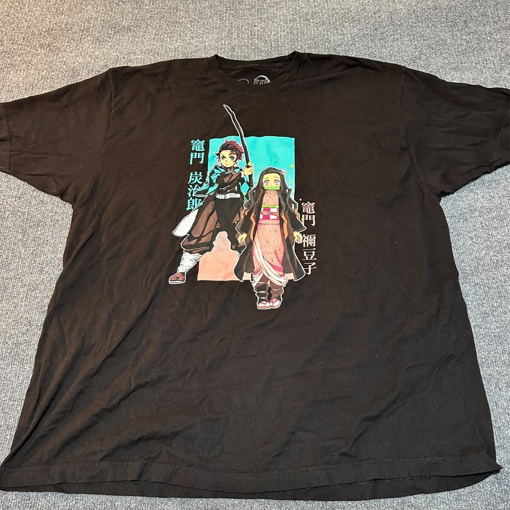 Demon Slayer Tanjiro Nezuko Anime Official Merchandise Black‎ T-Shirt 3XL